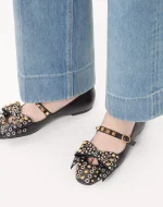 Valentino Mary-Jane Bowow Ballerina In Kidskin With Studs - Image 7